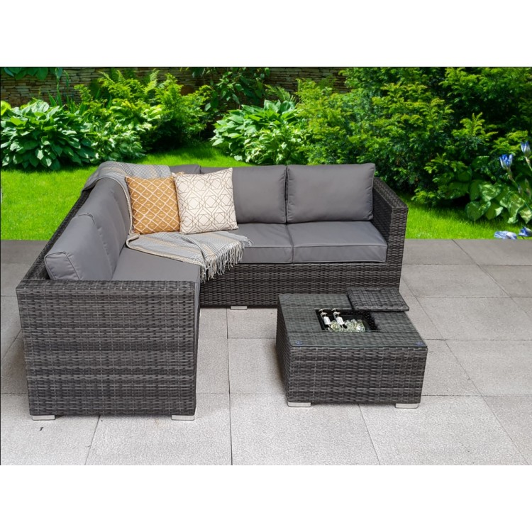 Grey corner deals sofa garden furniture